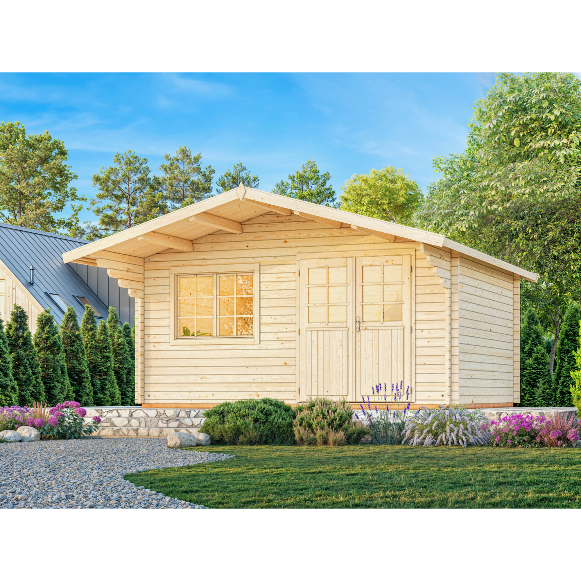 Anneks Palmako Sally 19,1 m2 med Shingel, Papp og Spiker