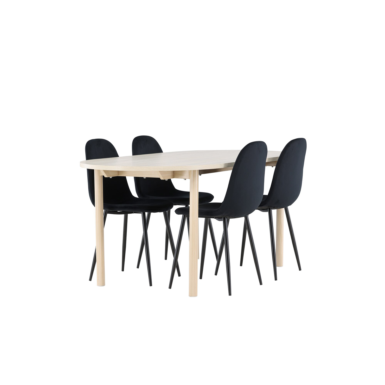 Spisegruppe Venture Home Andy 180 med 4 stk Polar Stoler Fløyel