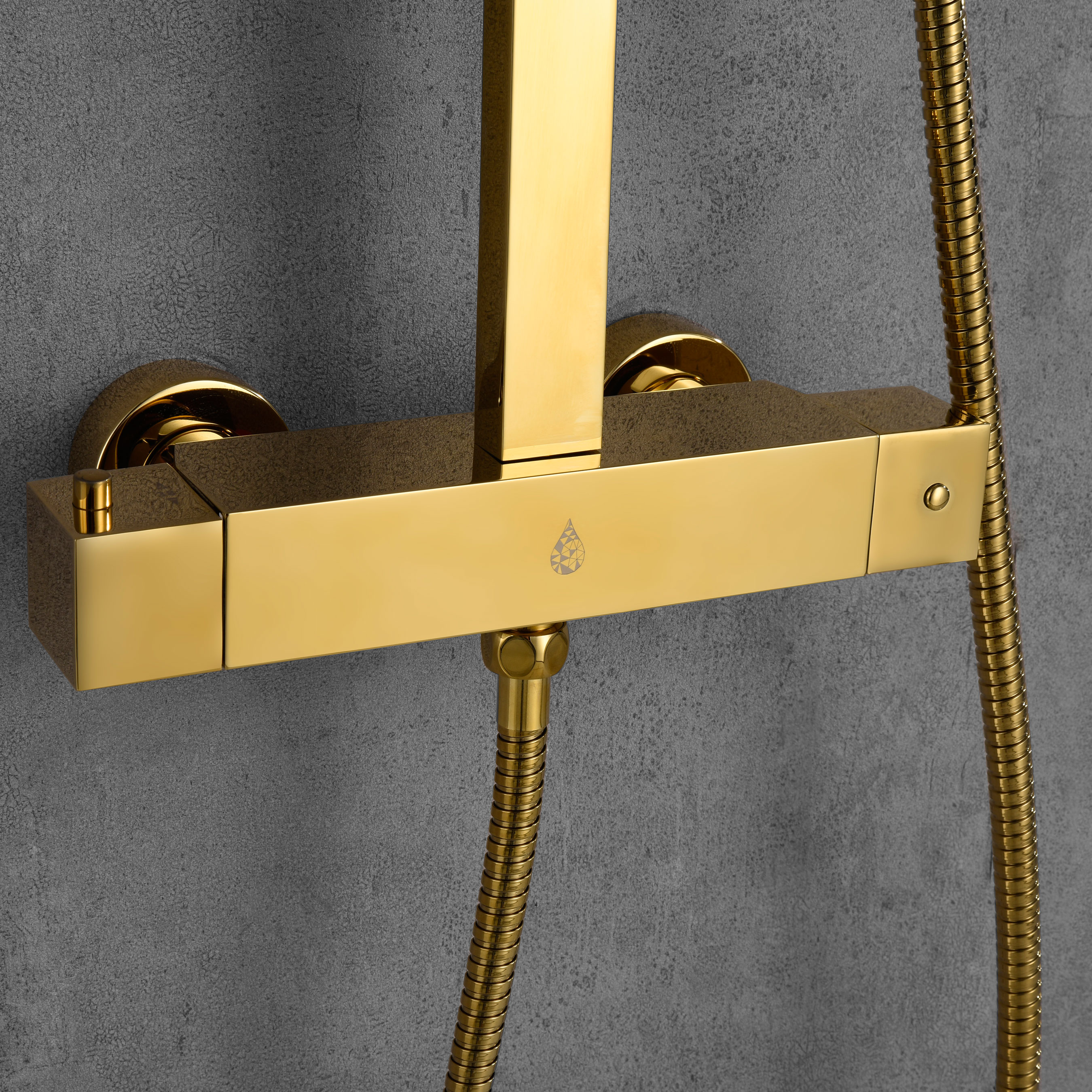 Takduschset Bathlife Flöda Guld Mässing