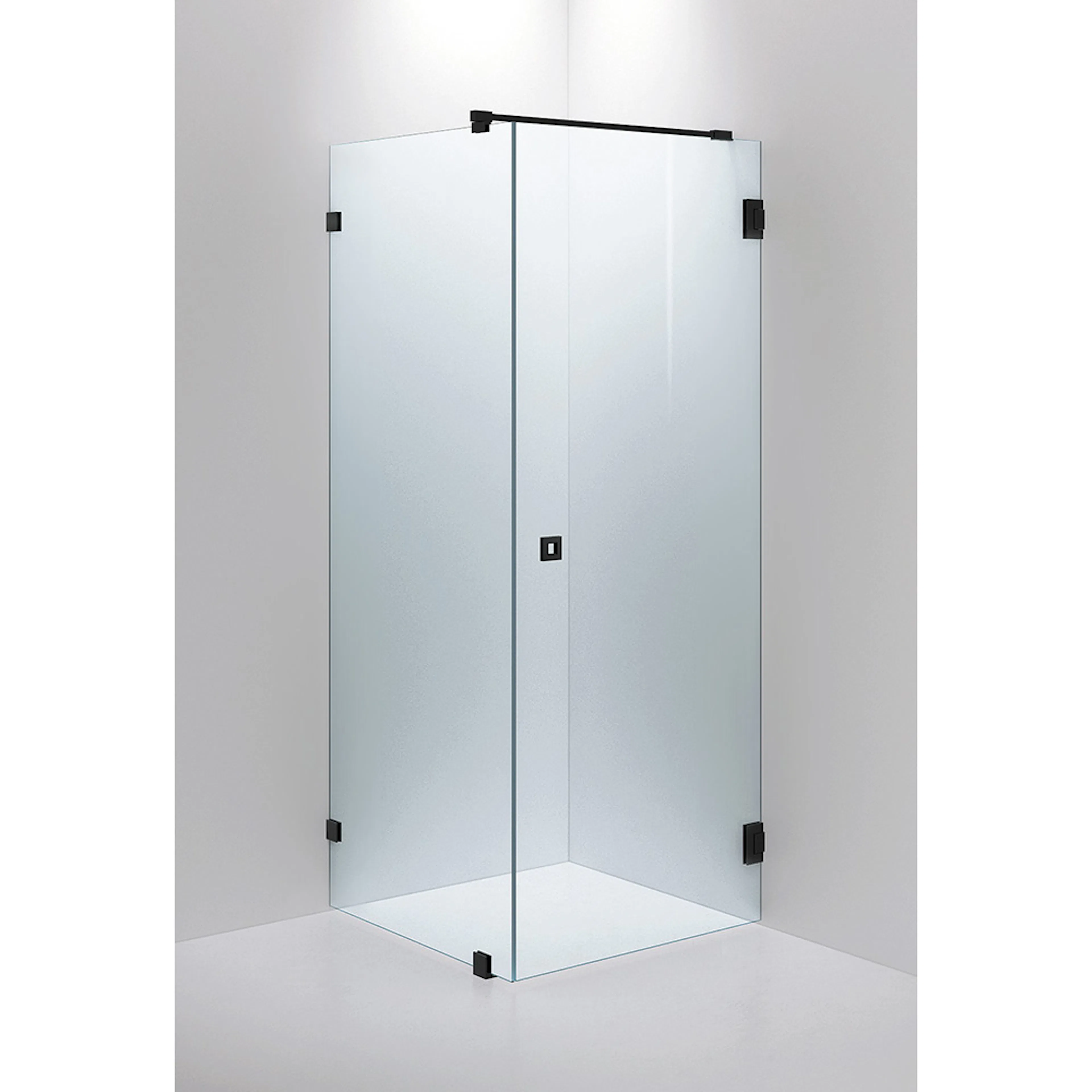 INR ARC 13 Klarglas Matt svart 900x800 Grepp Kvadrat Matt sv 900x800 mm, Mattsvart