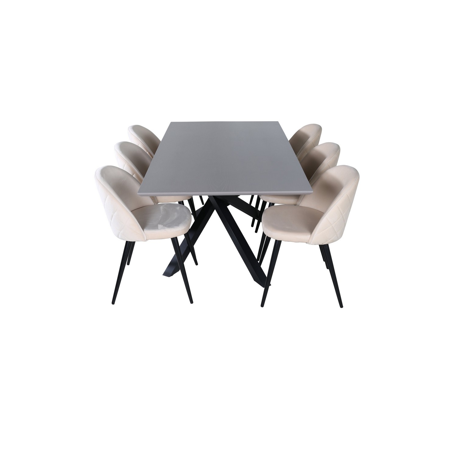 Spisegruppe Venture Home med Piata Spisebord og 6 Valentina Stitcthes Spisestoler