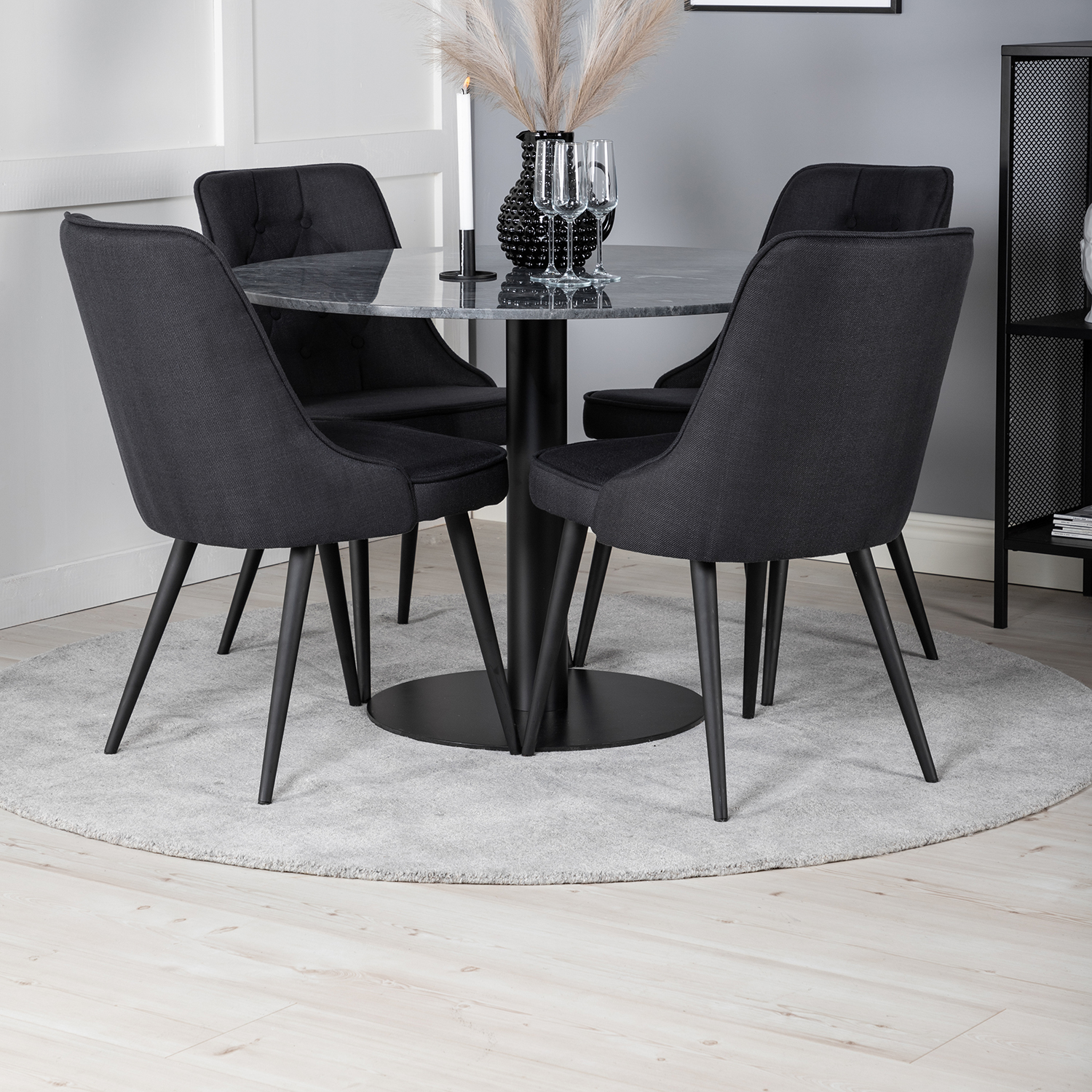 Spisegruppe Venture Home Estelle med 4 Vera Stoler Polyester