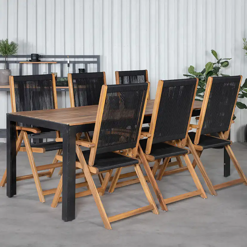 Spisegruppe Venture Home Bois med 6 Lumi Stoler