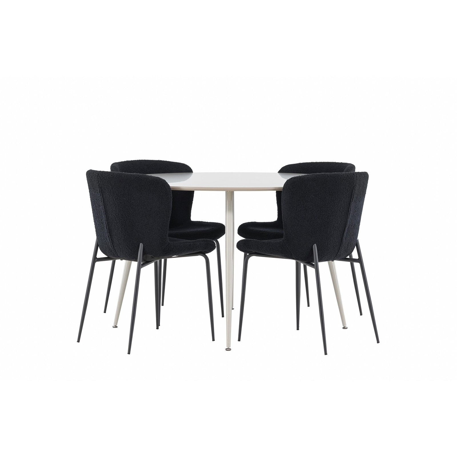 Spisegruppe Venture Home Plaza Ø120 med 4 stk Modesto Stoler