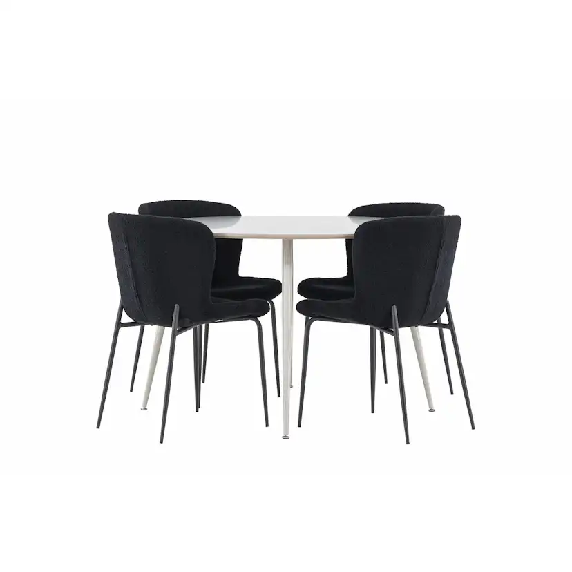 Spisegruppe Venture Home Plaza Ø120 med 4 stk Modesto Stoler