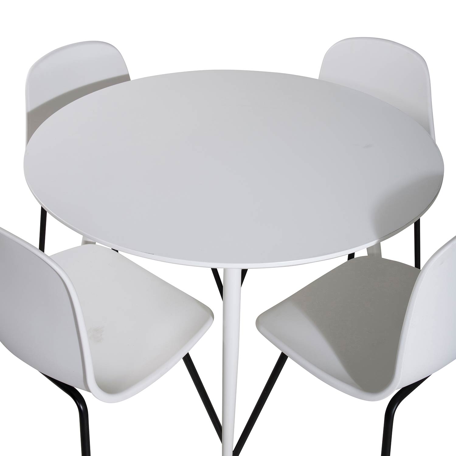 Plaza Round Table - White top /Arctic Chair -White Plastic_4 Hvit/Sort