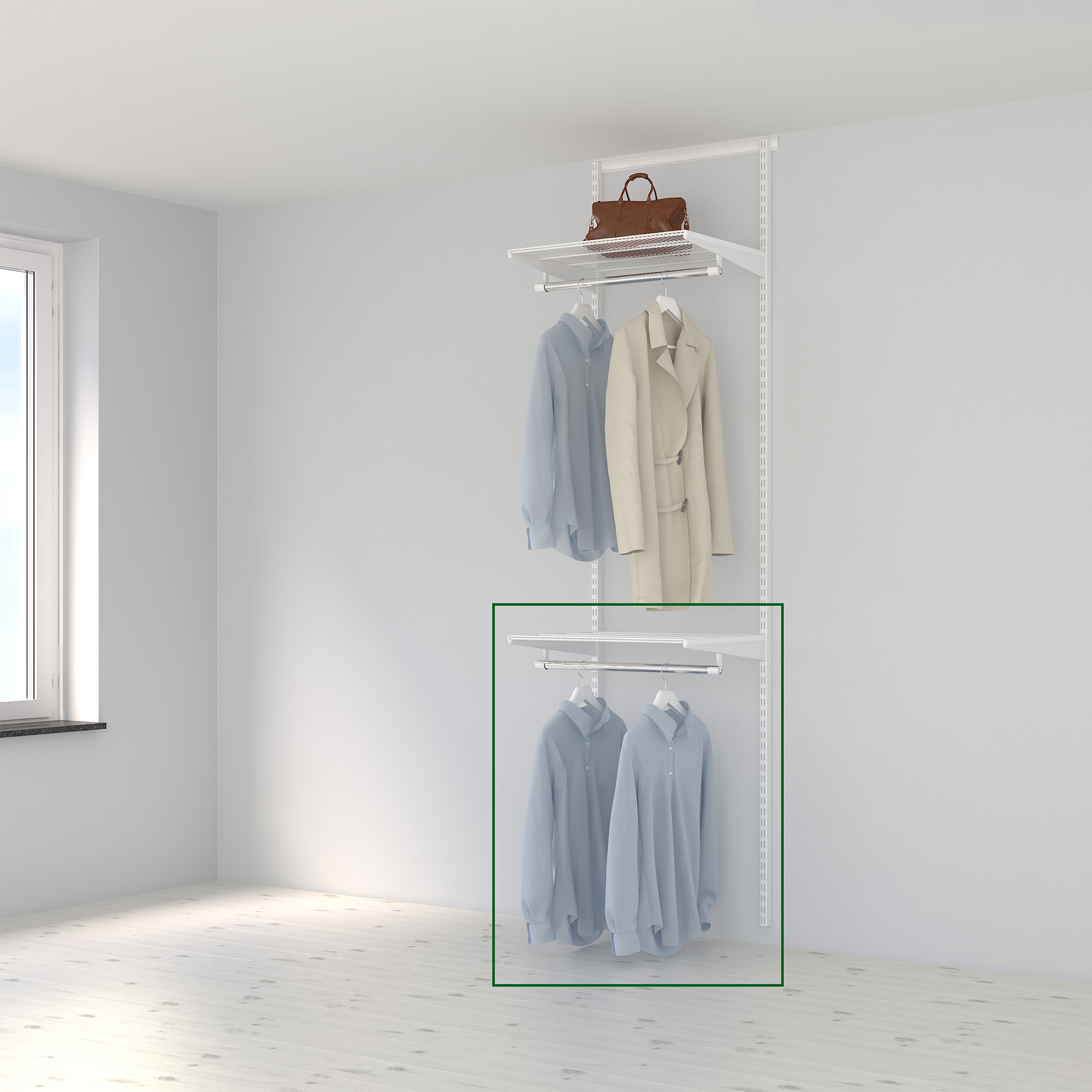 Tilleggspakke 1 Elfa Innredningsløsning Hvit B: 607 mm