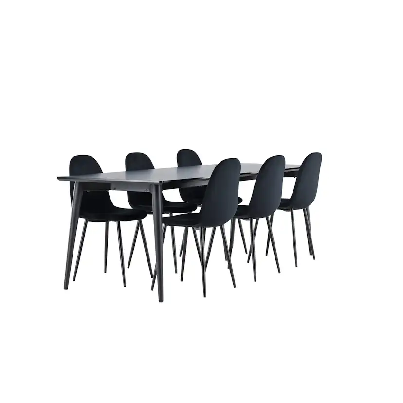 Spisegruppe Venture Home Ellis 230 med 6 stk Polar Stoler Fløyel