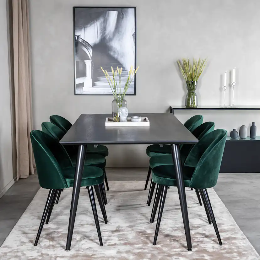 Spisegruppe Venture Home Dipp med 6 Velvet Stoler