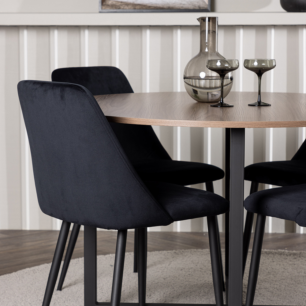 Spisegruppe Venture Home Durango Ø120 cm med 4 stk Night Stoler