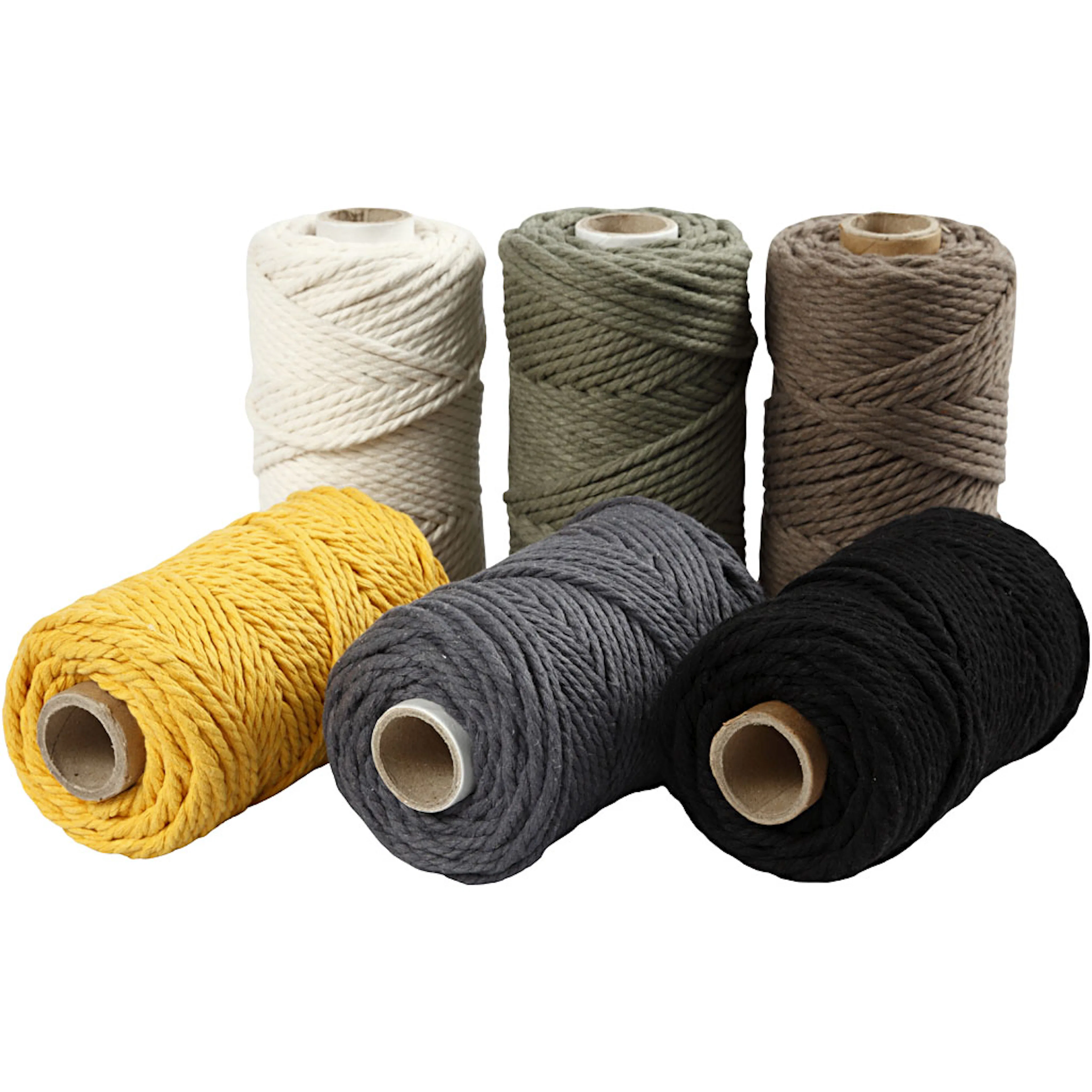 Makramégarn Creativ Company 55 m D4 mm Ass Farger 6x330 g/1 Sett