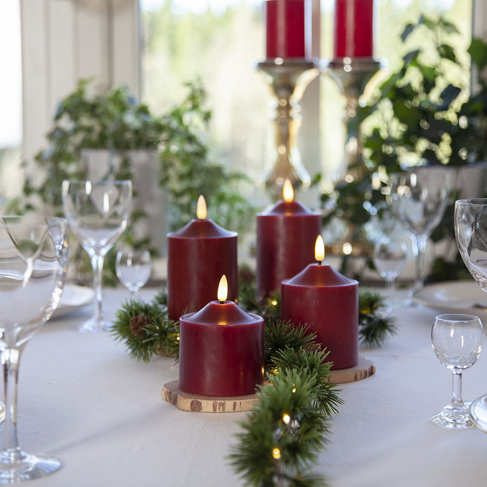 LED-Kubbelys Star Trading Flamme Rød