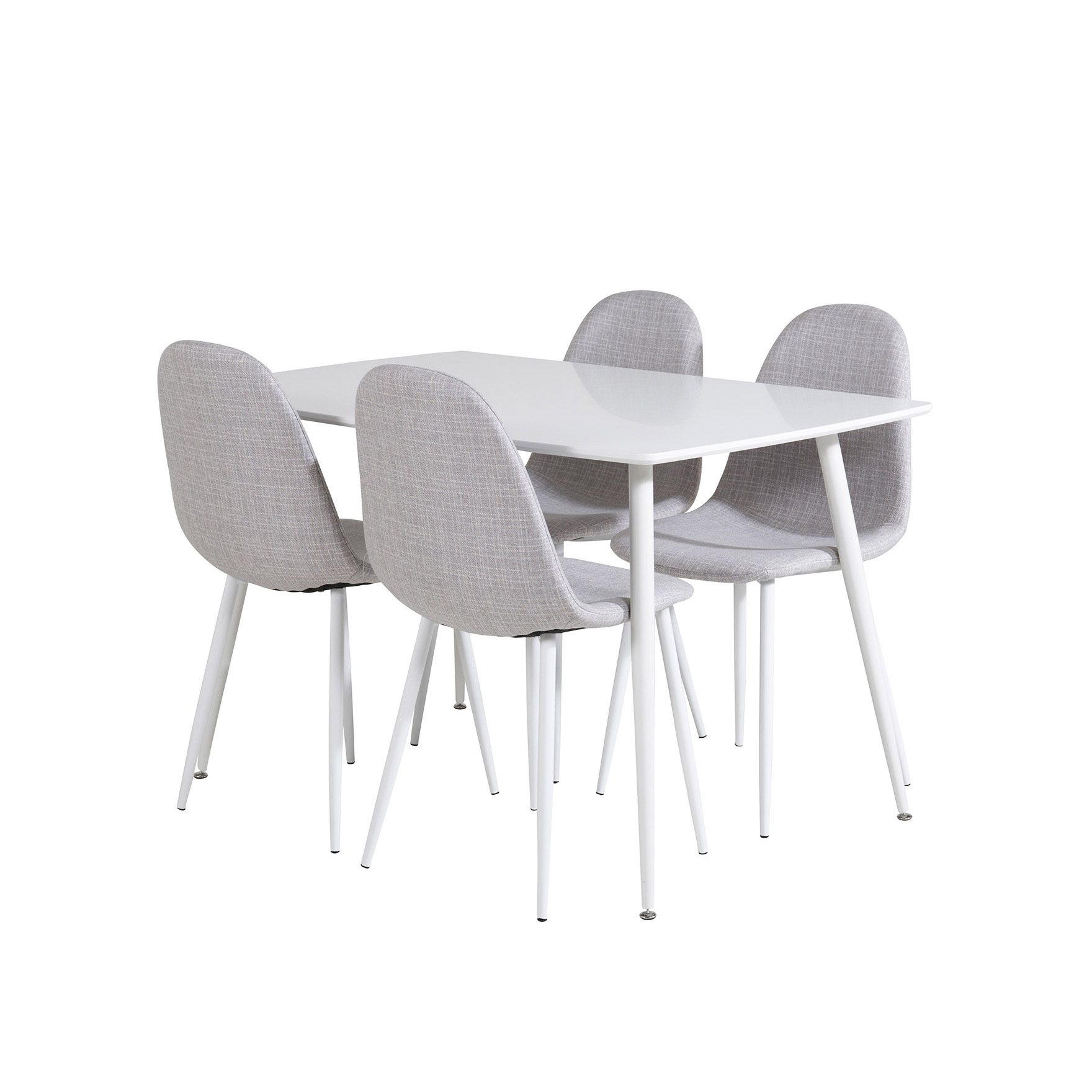 Spisegruppe Venture Home Pobbie med 4 Pobbie Stoler Hvit