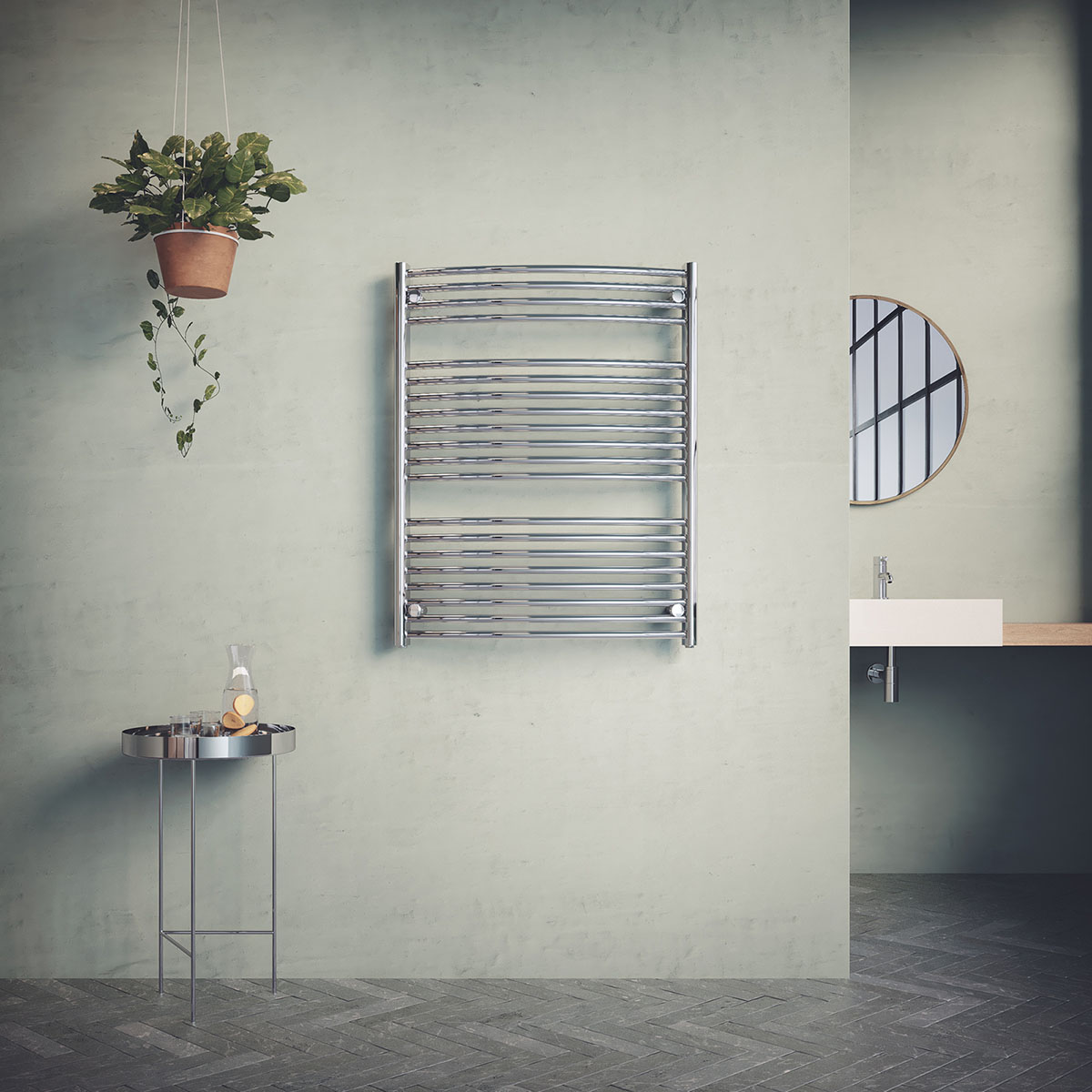 Borgholm Cv Krom, 950x750/712mm/ 642/334w BxH: 750x940 mm. Vann og Strøm Krom
