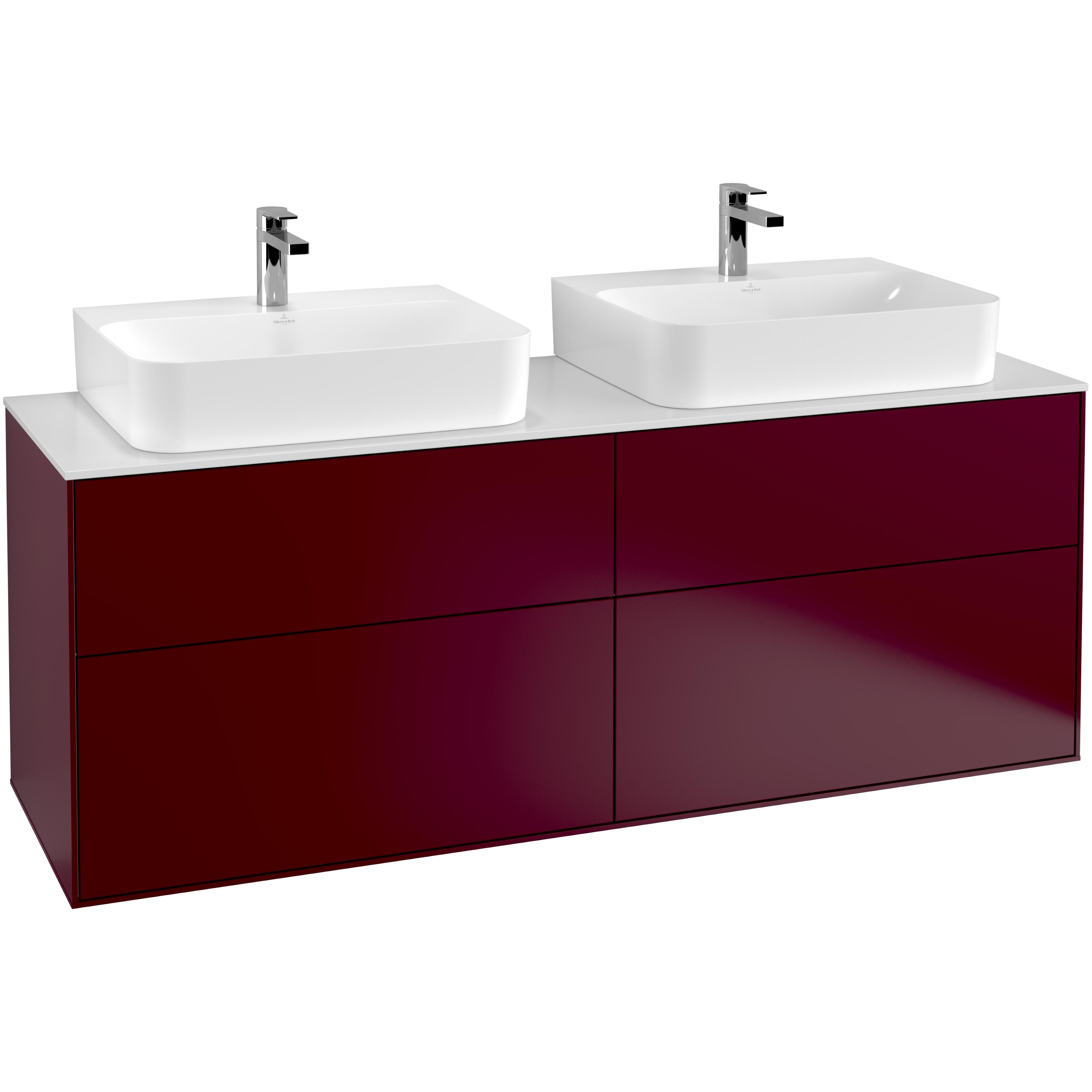 Tvättställsskåp Villeroy & Boch Finion med 4 Lådor och Bänkskiva för Två Tvättställ