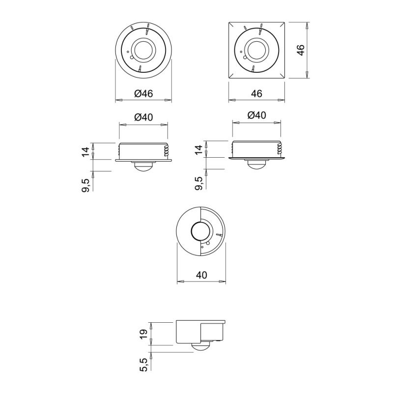 Sensor Beslag Design Trådløs IR-sensor PIR WI-XD