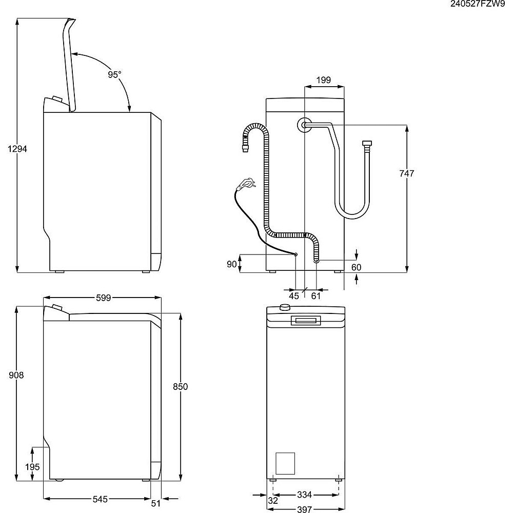 Toppmatet Vaskemaskin AEG LTR6O622K1 med ProSense-teknik