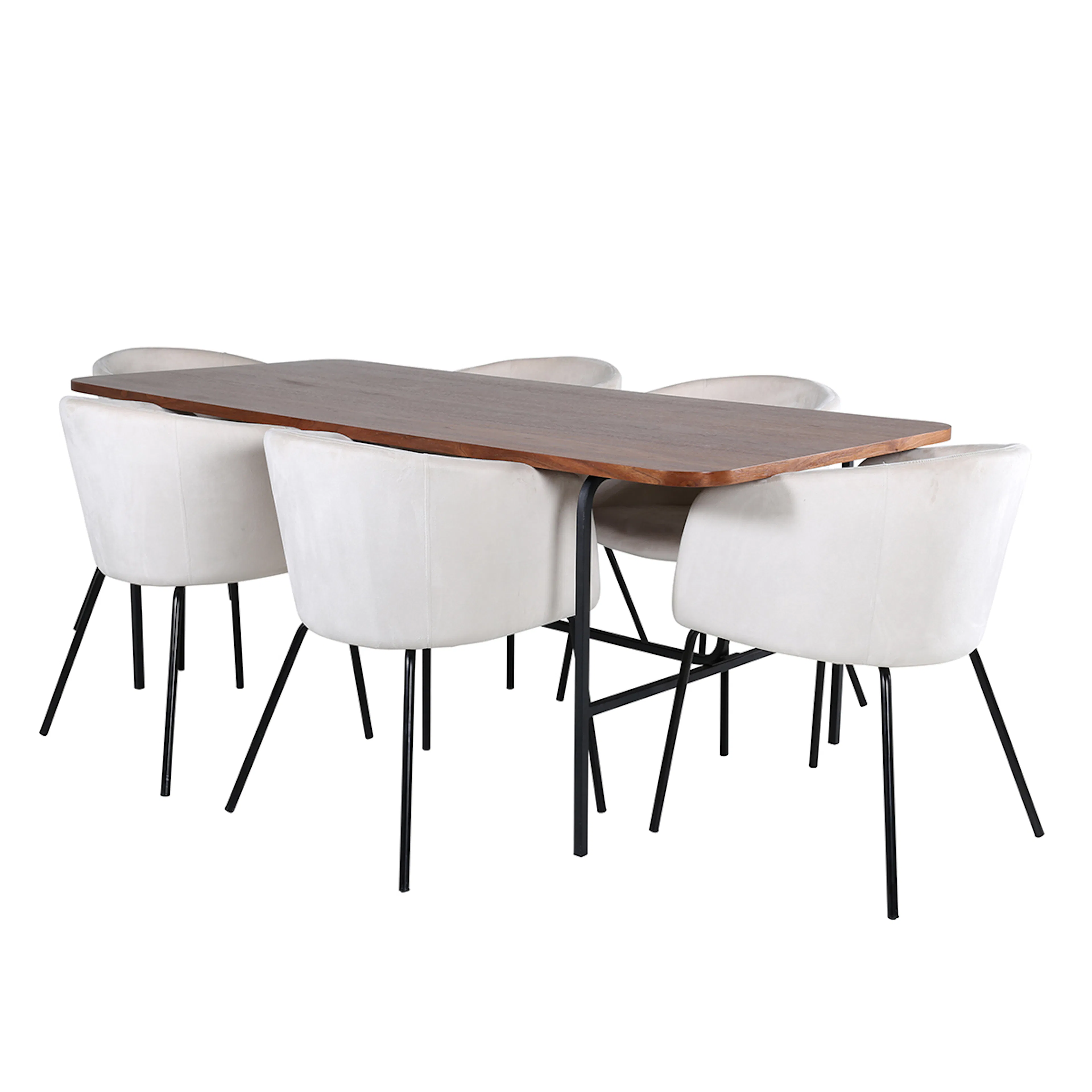 Spisegruppe Venture Home Chicago Spisebord og Bergen Spisestol Brun