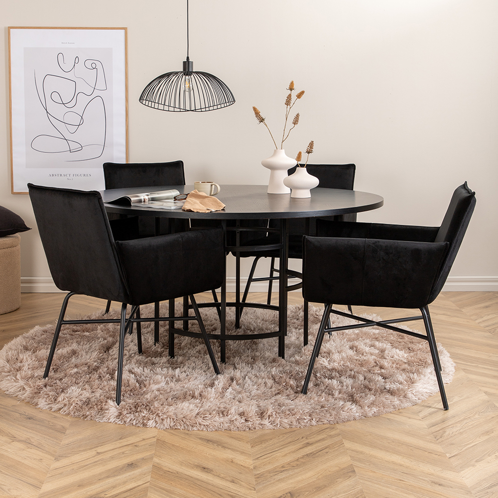 Spisegruppe furniture/fashion Copenhagen Ø140 cm med 4 Petra Stoler