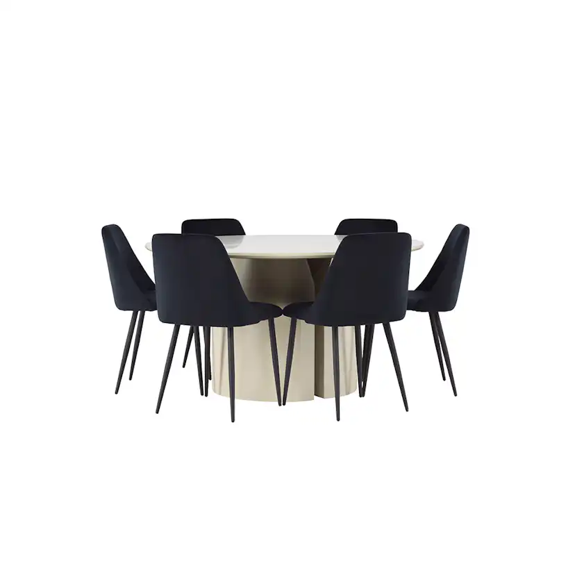 Spisegruppe Venture Home Sandvik med 6 Night Stoler