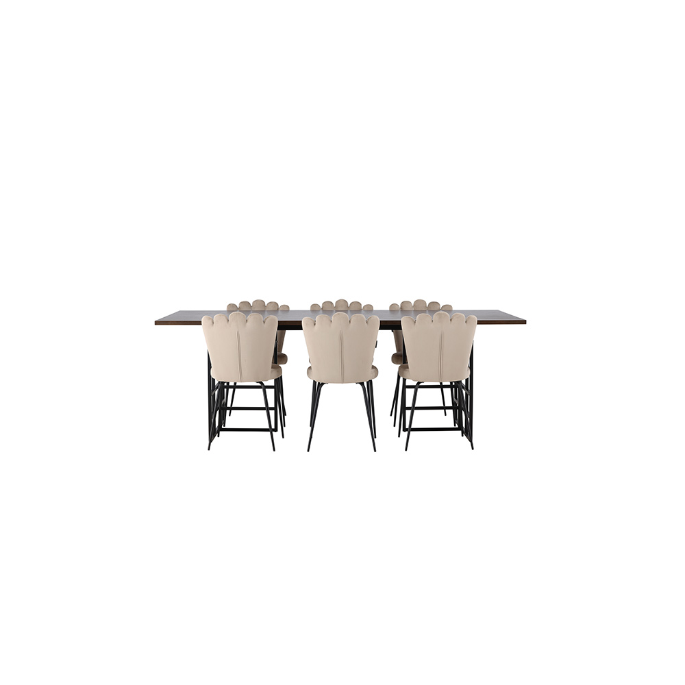 Spisegruppe Venture Home Ystad med 6 stk Limhamn Light Stoler