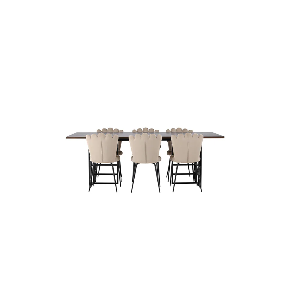 Spisegruppe Venture Home Ystad med 6 stk Limhamn Light Stoler