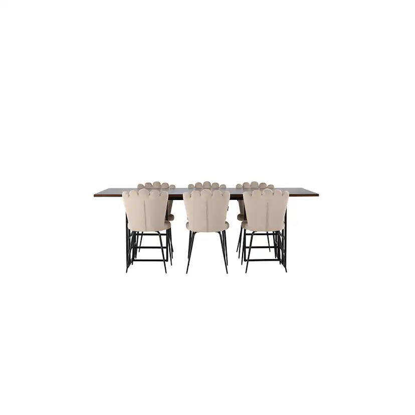Spisegruppe Venture Home Ystad med 6 stk Limhamn Light Stoler