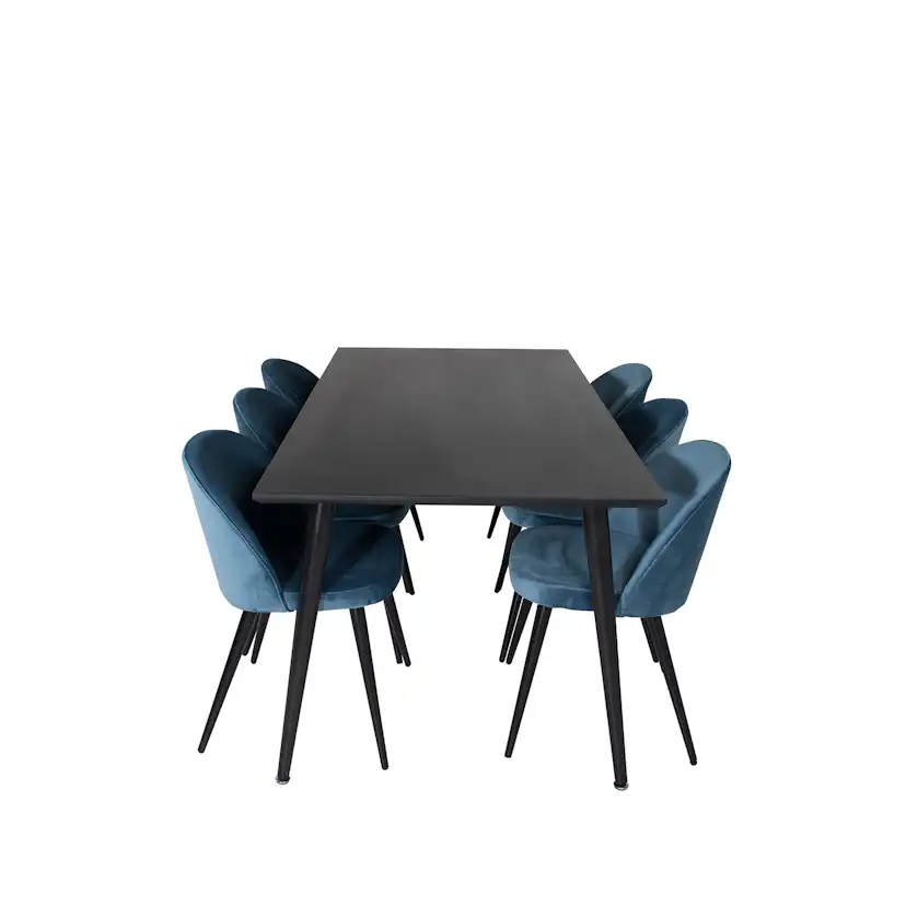 Spisegruppe Venture Home Dipp med 6 Velvet Stoler