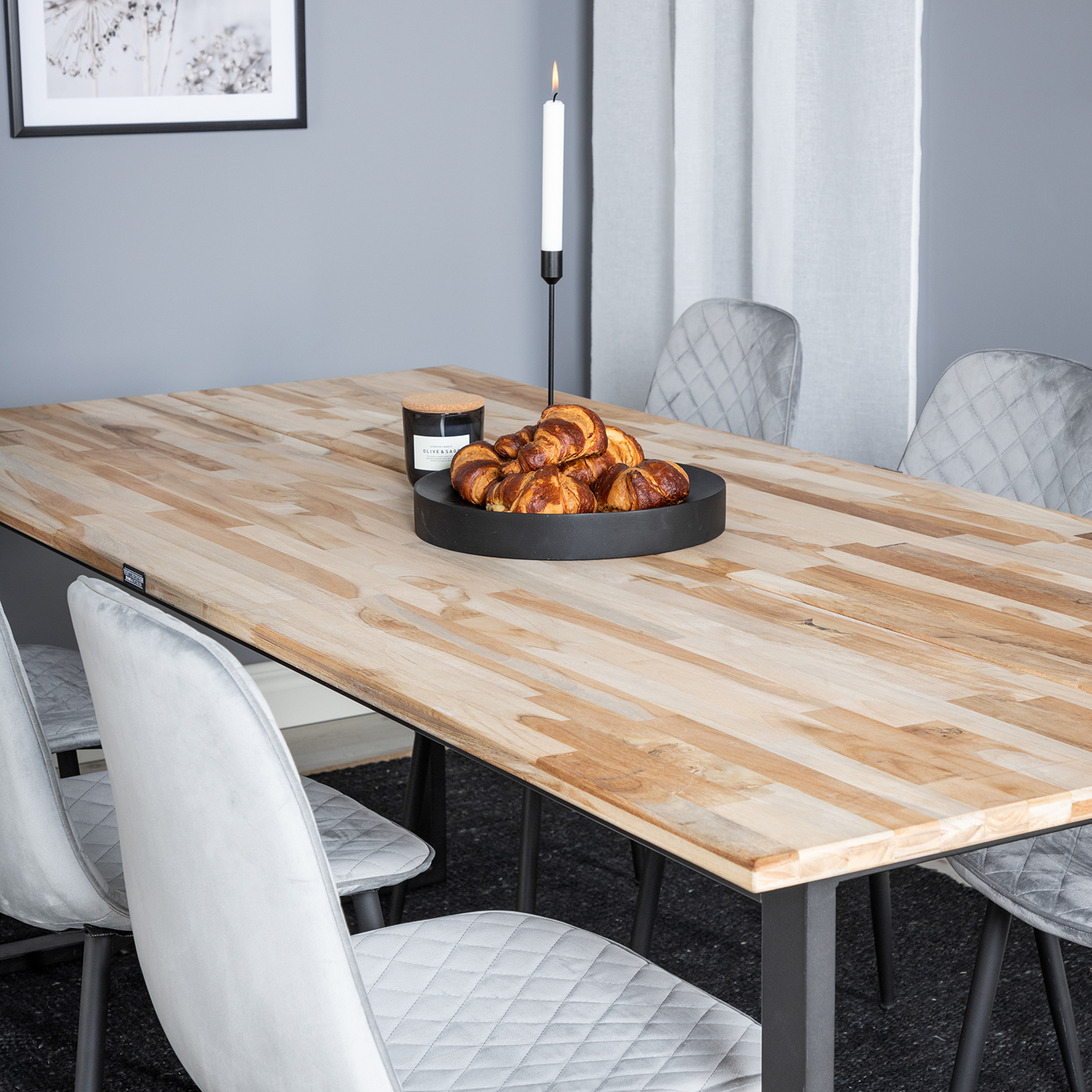 Spisegruppe Venture Home Cirebon med 6 Polar Stoler
