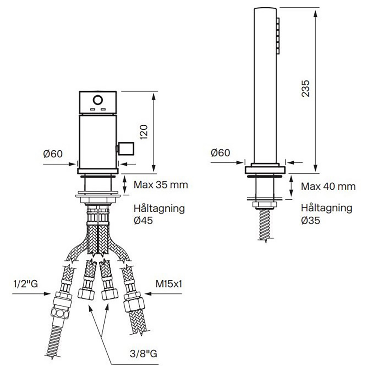 Dusch- och Badkarsblandare Strømberg för Celsius