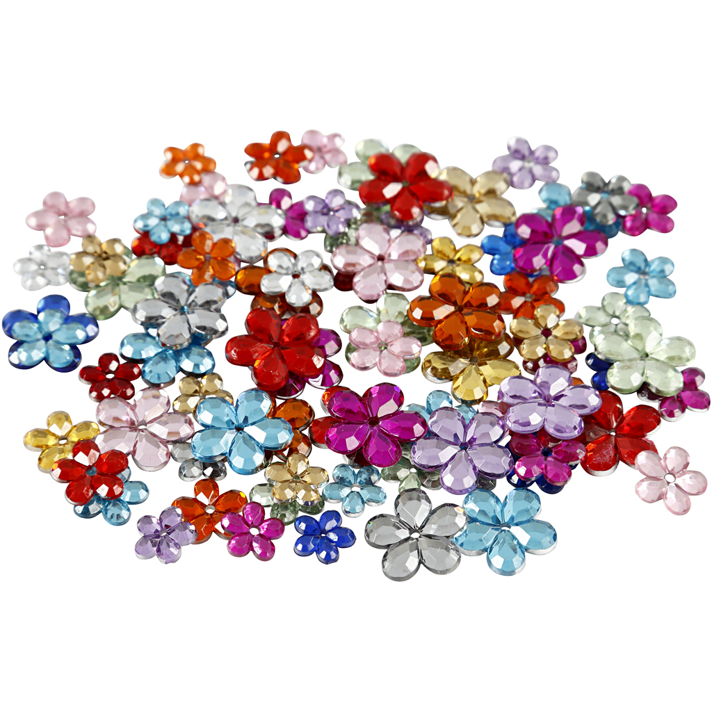 Rhinestones, mixade färger, Dia. 6+10+12 mm, 252 st./ 1 förp 252 st