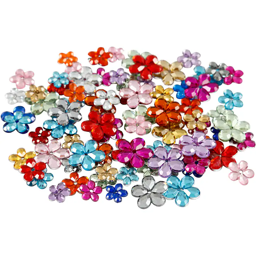 Rhinestones, mixade färger, Dia. 6+10+12 mm, 252 st./ 1 förp 252 st