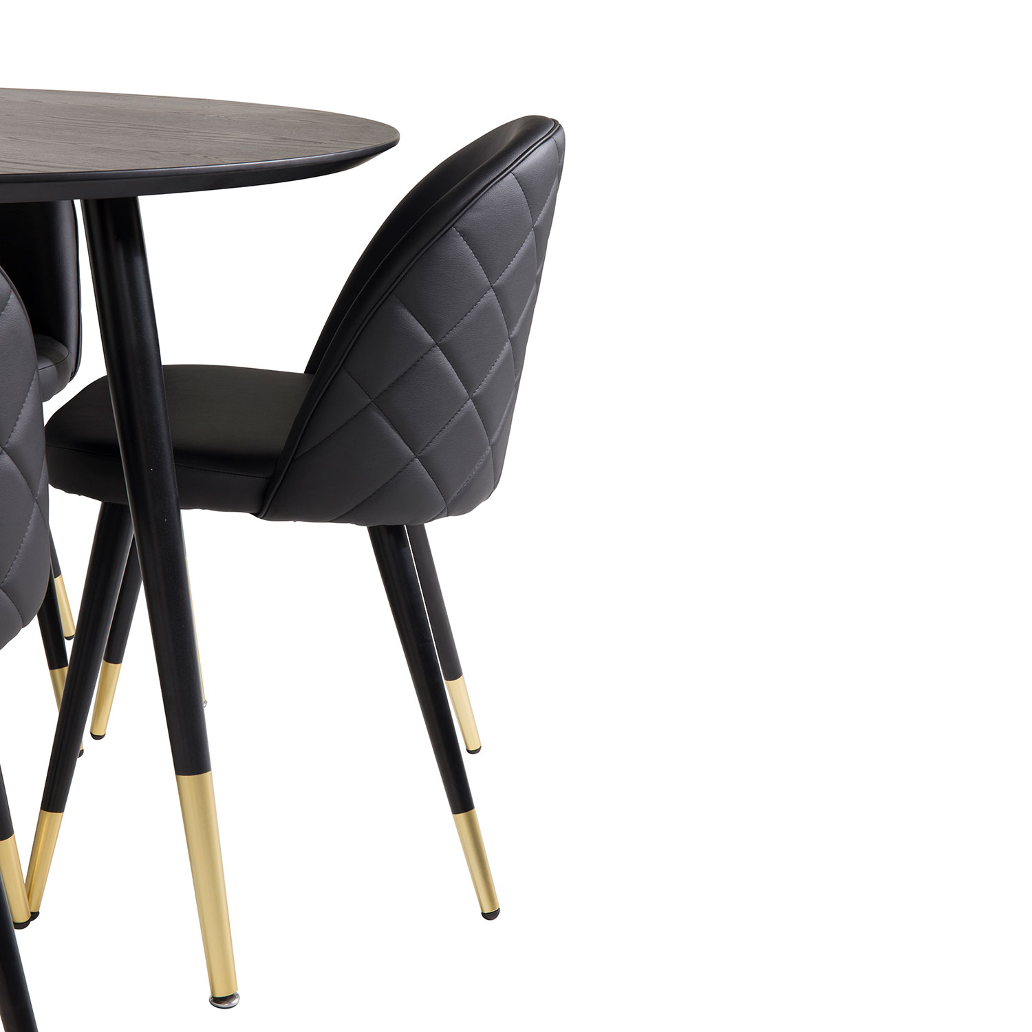 Spisegruppe Venture Home Dipp med 4 Velvet Stoler Skinn