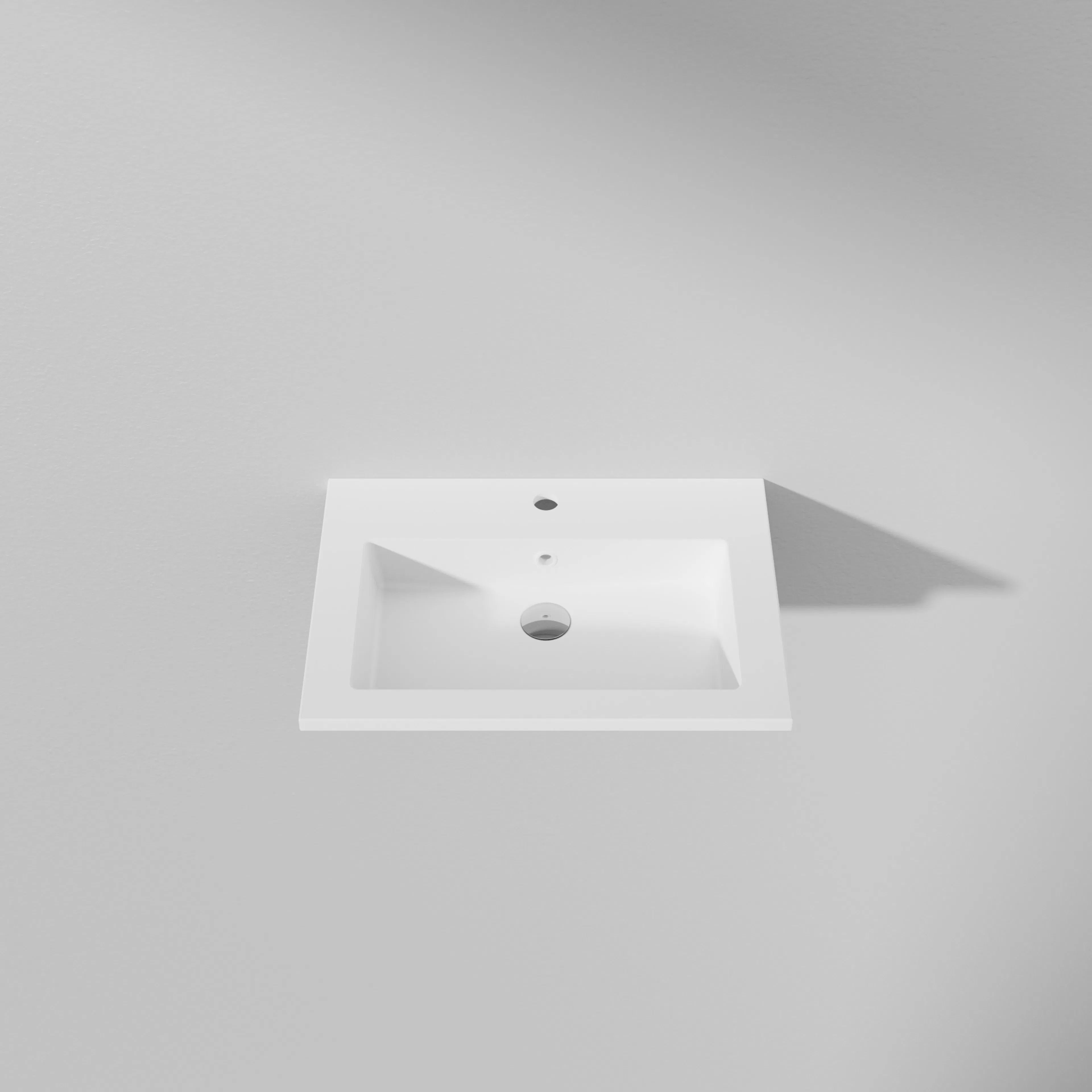 Tvättställ VISKAN 60,Matte White, Stenkomposit,600x20x430 Bredd: 600 mm