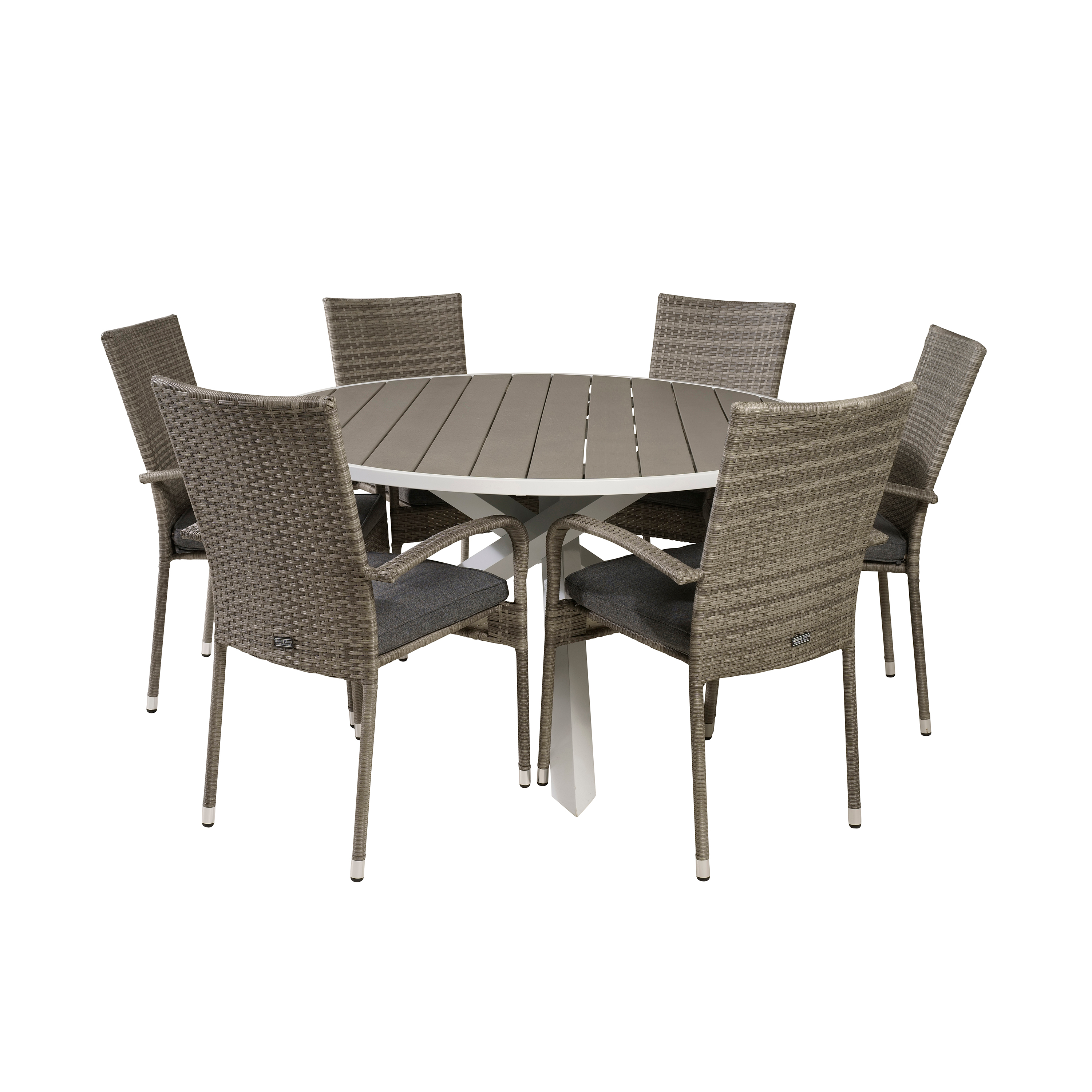 Spisegruppe Venture Home Pincy Ø140 med 6 Asta Stoler