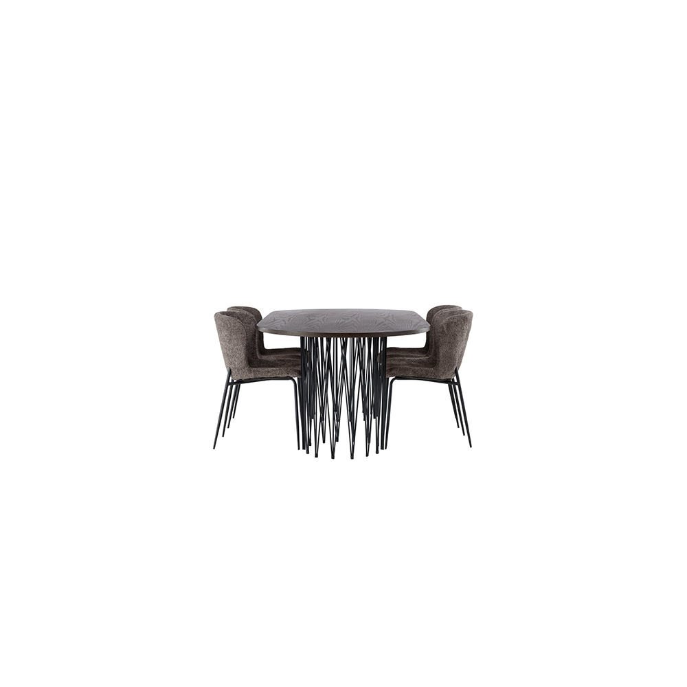 Spisegruppe Venture Home Stone med 4 Modesto Stoler