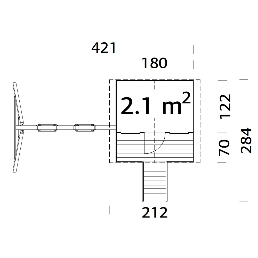 Lekehus Palmako Toby med Huskestativ 2,2 m2