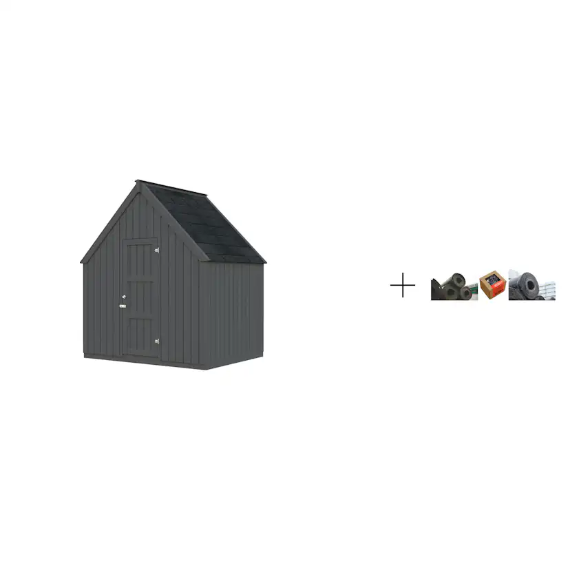 Bod Palmako Emilia 4,0 M2 Gråmalt RAL 7016 med Papp, Spiker og SBS Takbelegg
