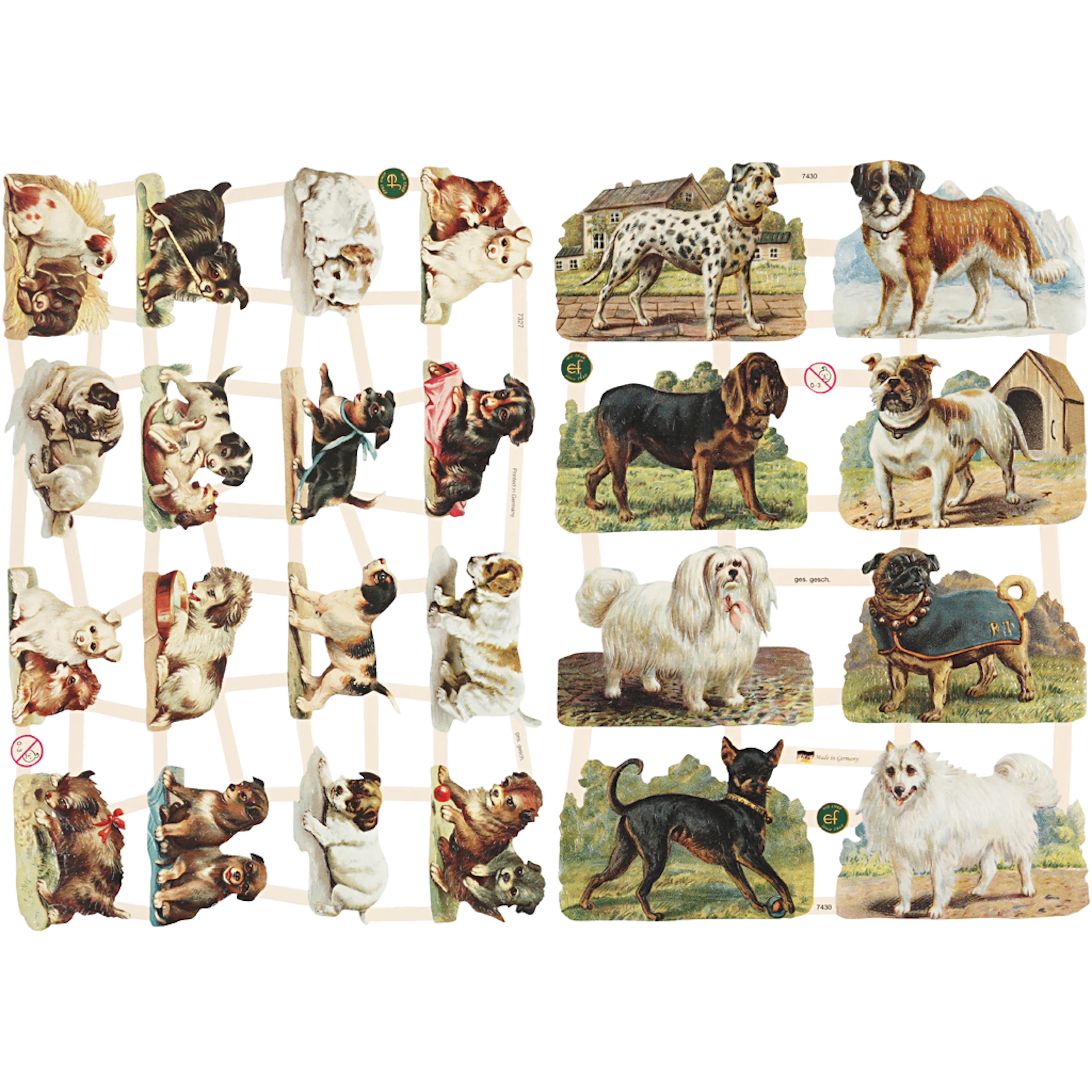Glansbilder Creativ Company Hunder 165x235 cm 2 Ark/1 Pk