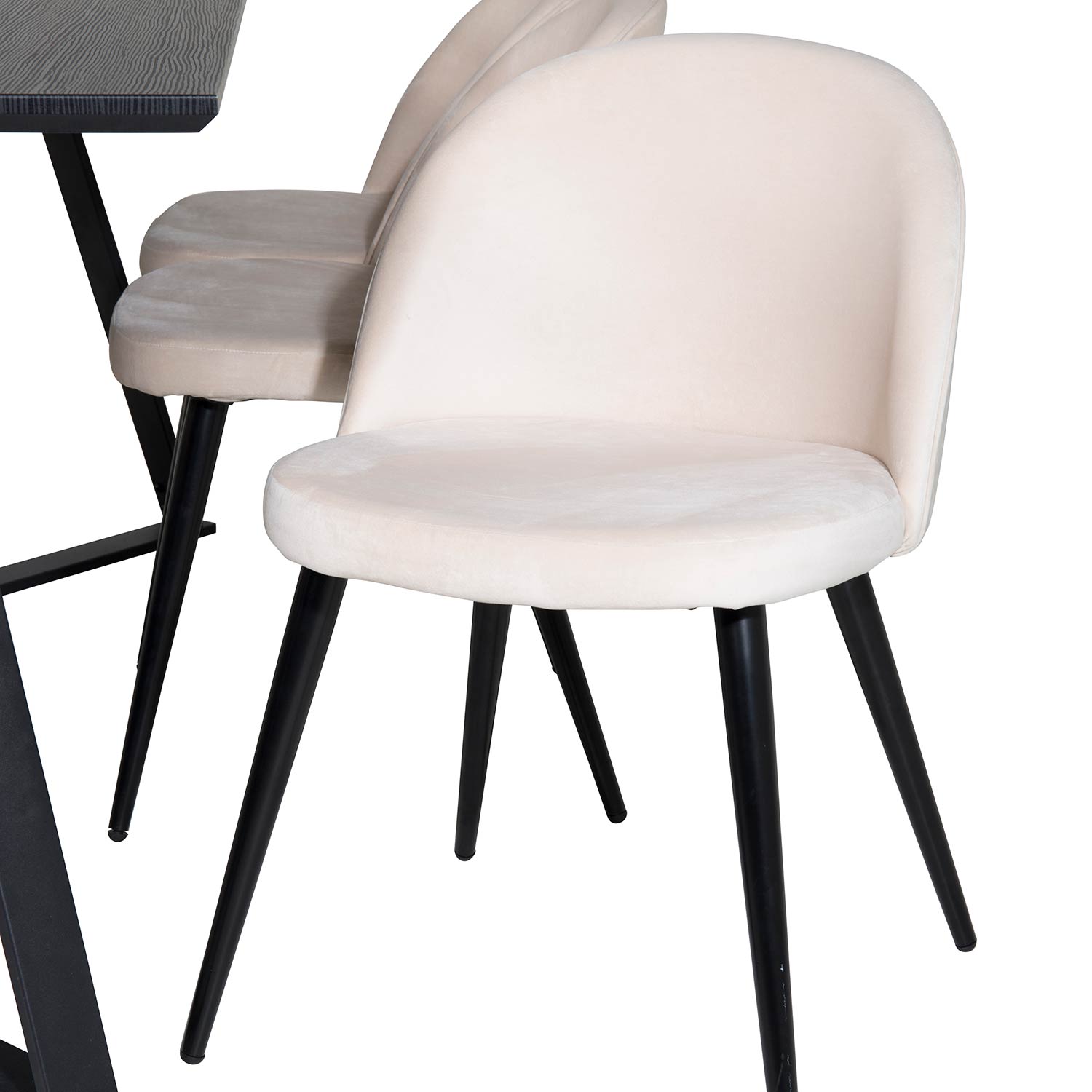 Spisegruppe Venture Home Madde med 6 Valentina Stoler Fløyel