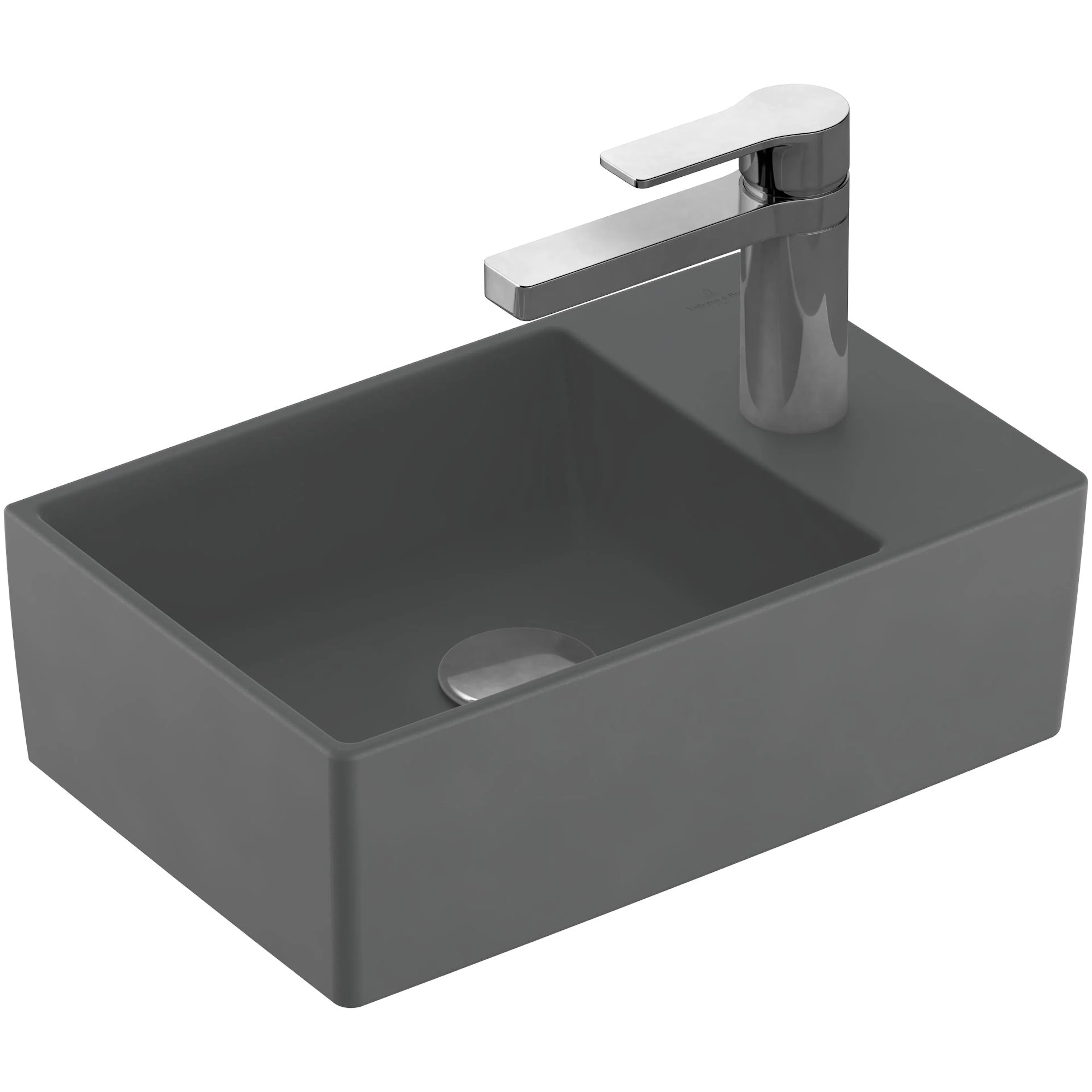 Tvättställ villeroy & Boch Memento 2.0 432340I4 Graphite CeramicPlus, för Enhålsblandare