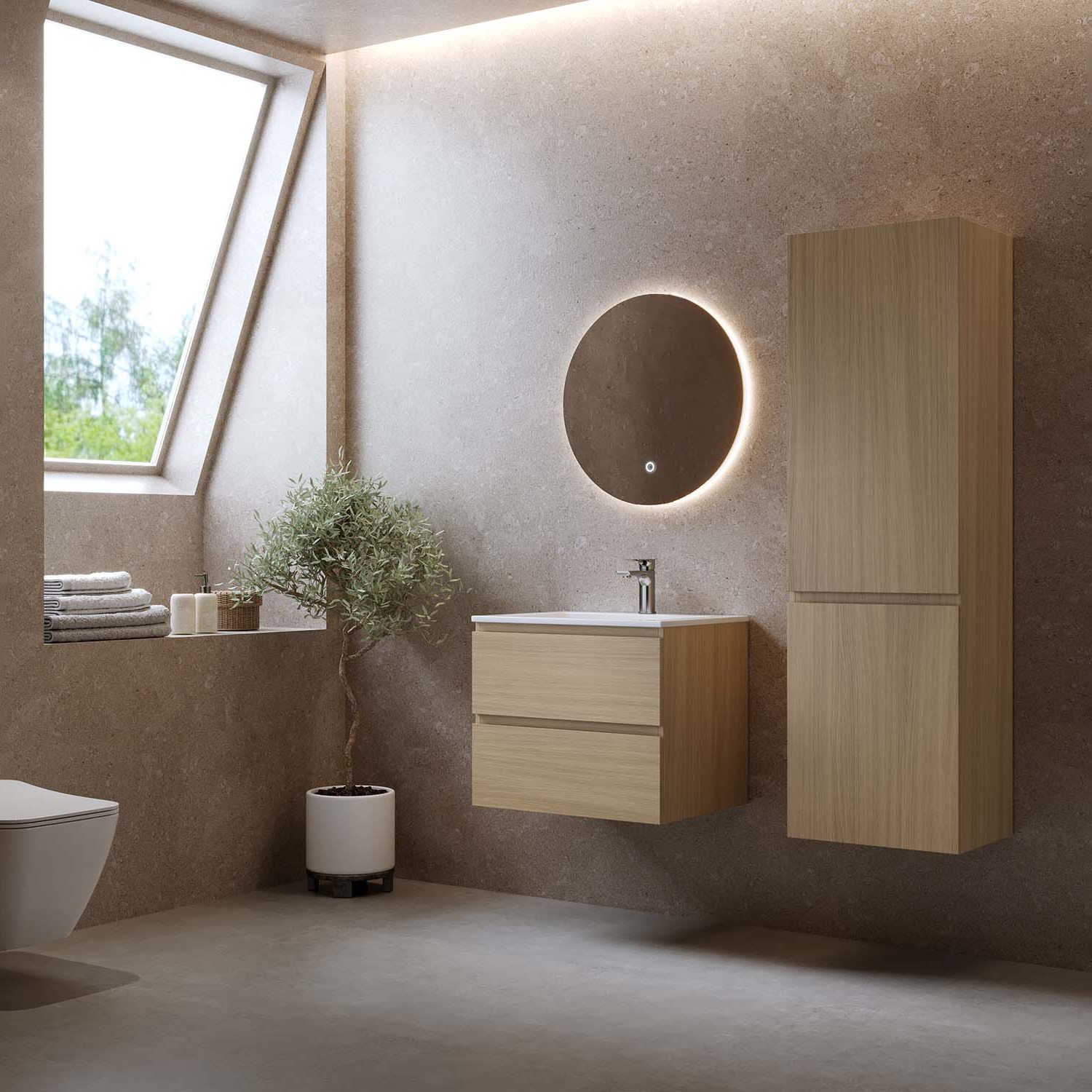 Tvättställsskåp Bathlife Eufori Ljus Ek