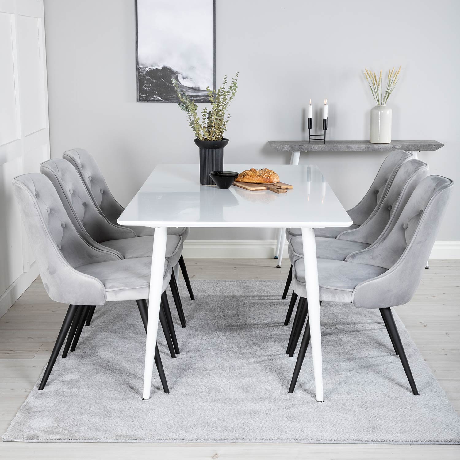 Spisegruppe Venture Home Pobbie med 6 Vera Stoler