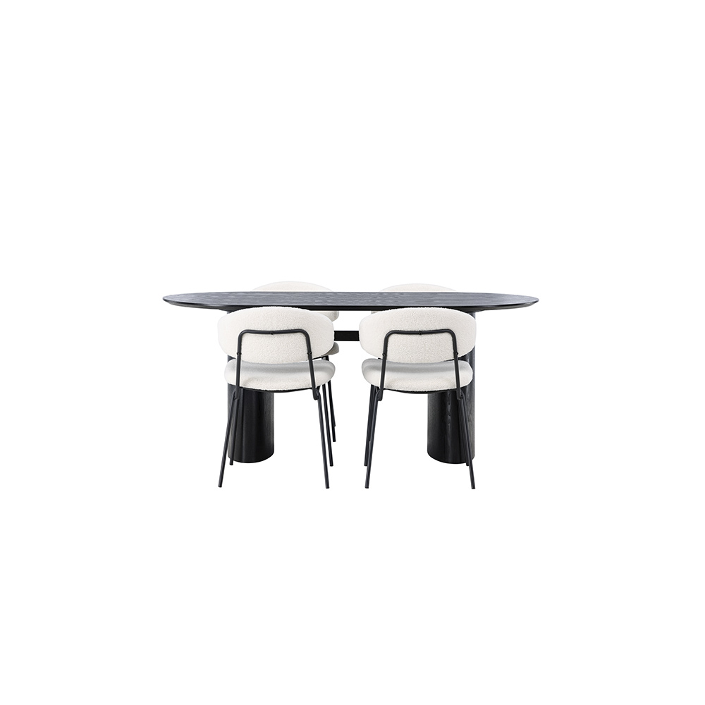 Spisegruppe Venture Home Isolde med 4 stk Chico Stoler