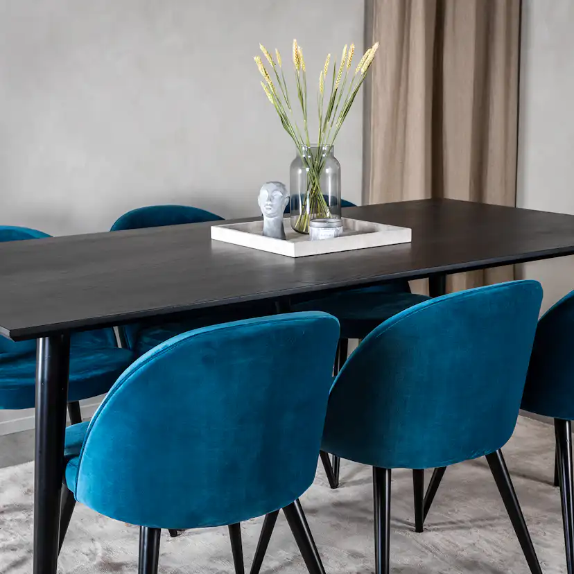 Spisegruppe Venture Home Dipp med 6 Velvet Stoler