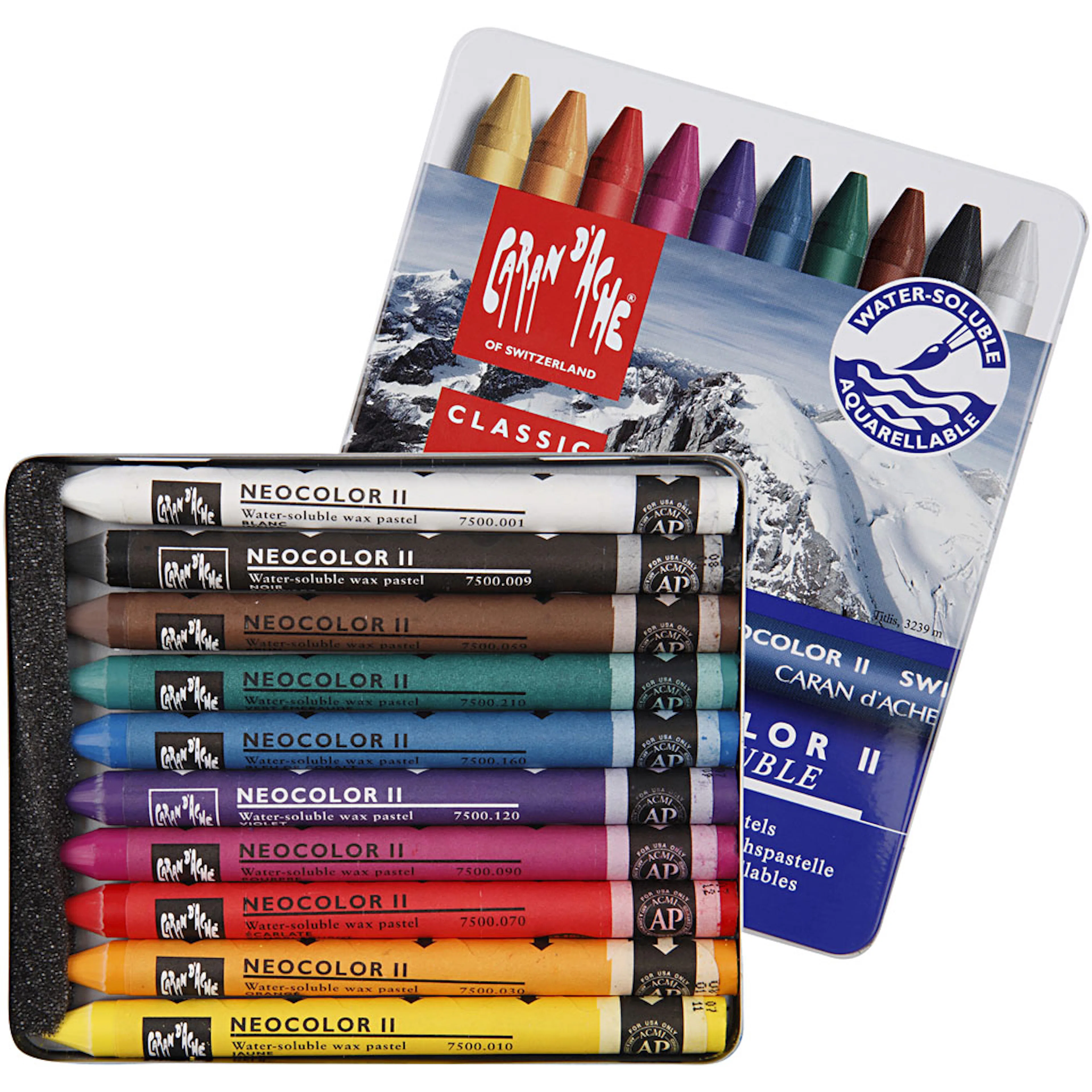 Akvarellfargestifter Creativ Company Neocolor II Ass Farger 10 stk/1 Pk