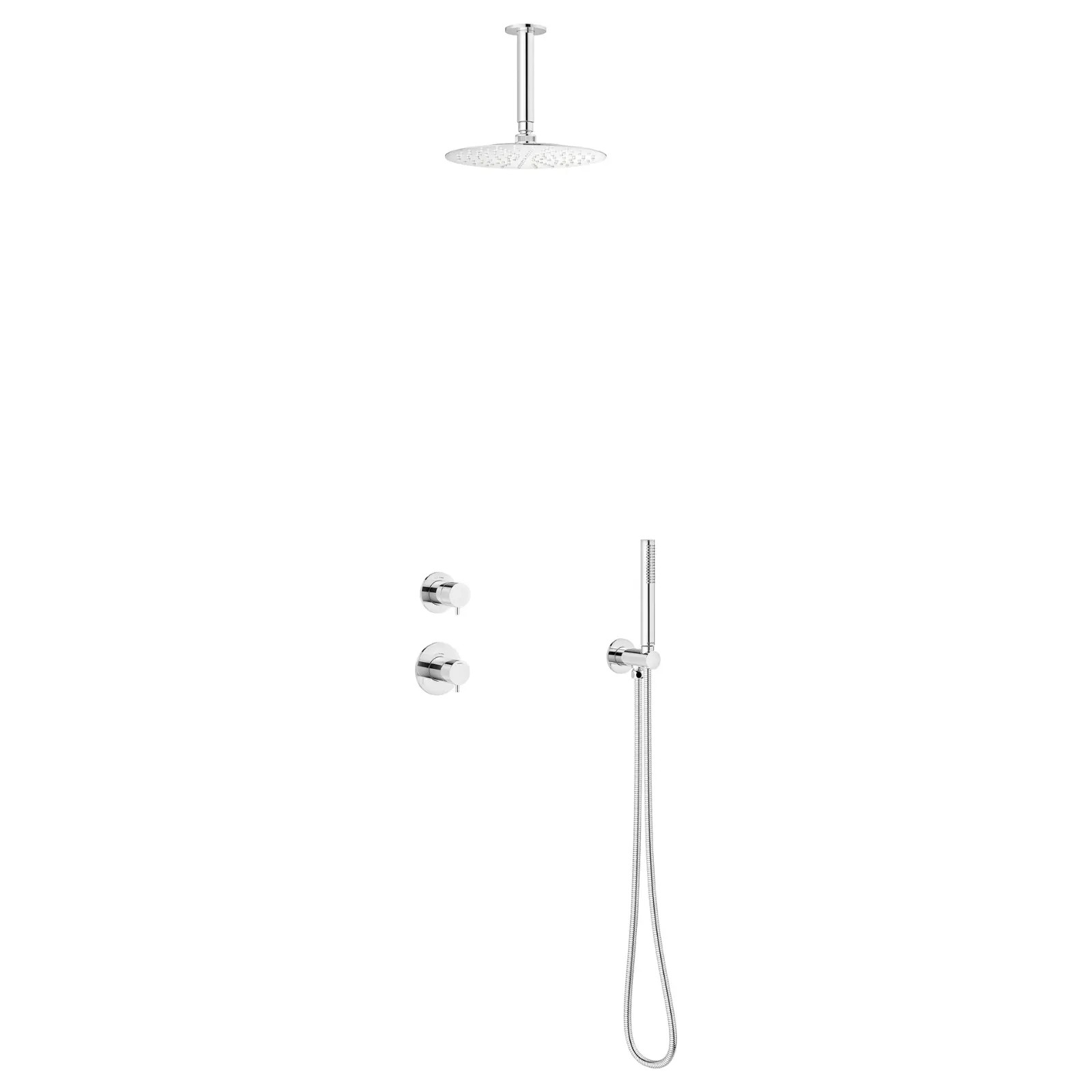 Silhouet DS2 takdusj for innbygging komplett, krom Krom