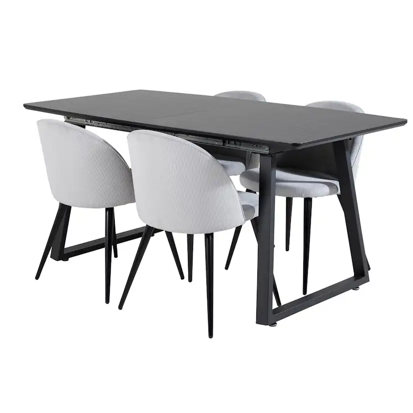 Spisegruppe Venture Home Ina med 4 Valentina Stoler Manchester