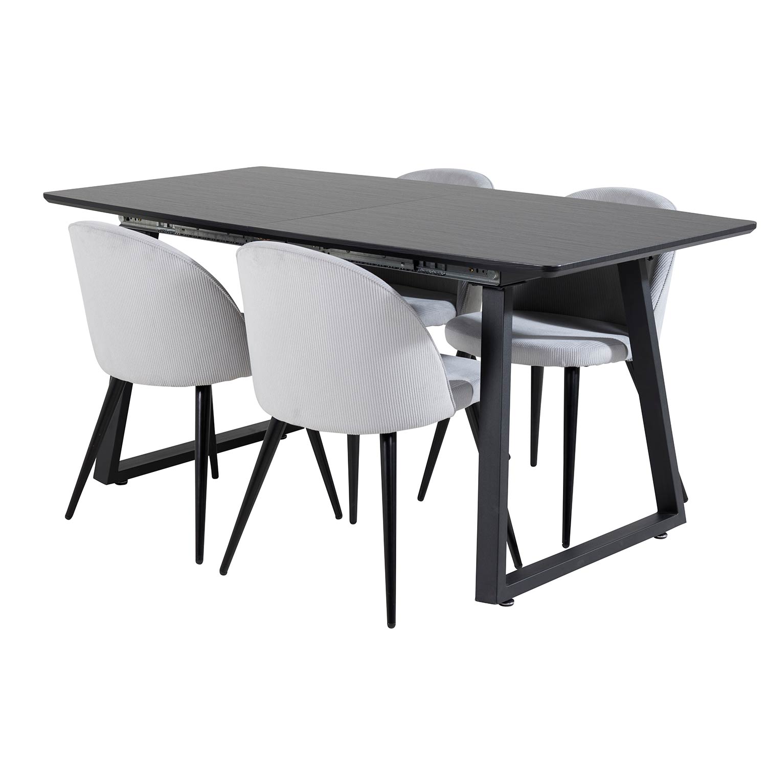 Spisegruppe Venture Home Ina med 4 Valentina Stoler Manchester