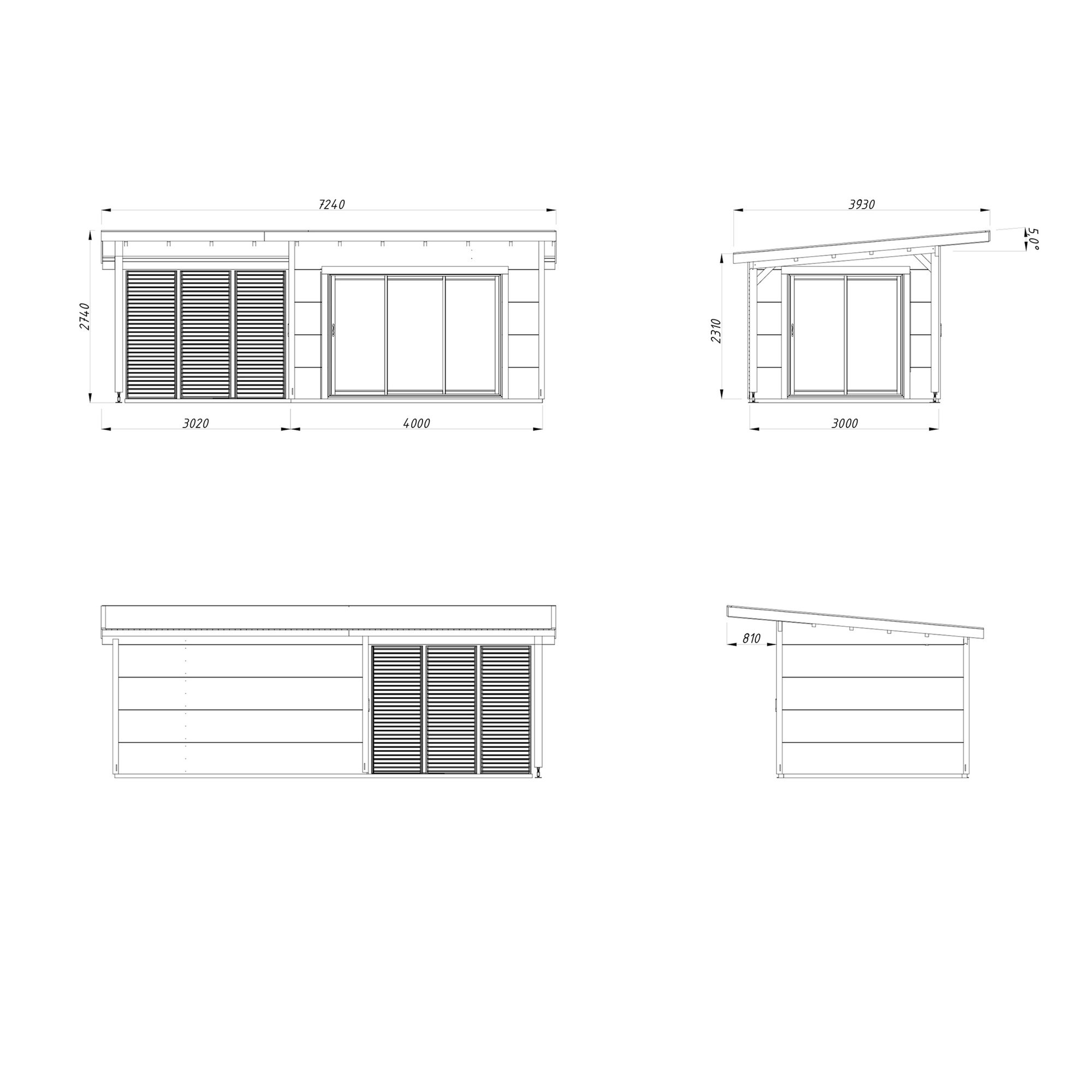 Hagestue Palmako Grace 11,2 + 8,2 m2 Slide Plus